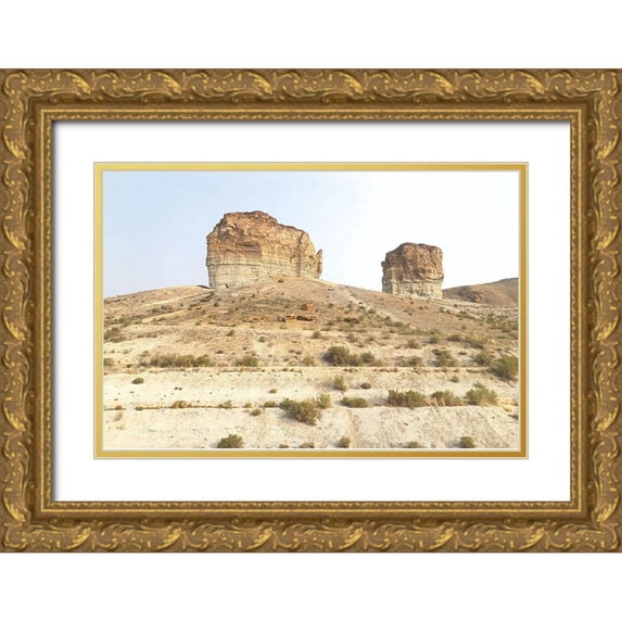 Wild Apple Portfolio 24x17 Gold Ornate Wood Framed with Double Matting Museum Art Print Titled - Western Buttes