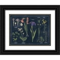 thumbnail image 1 of Wild Apple Portfolio 24x19 Black Ornate Wood Framed with Double Matting Museum Art Print Titled - Botanical Floral Chart II Dark Blue, 1 of 4