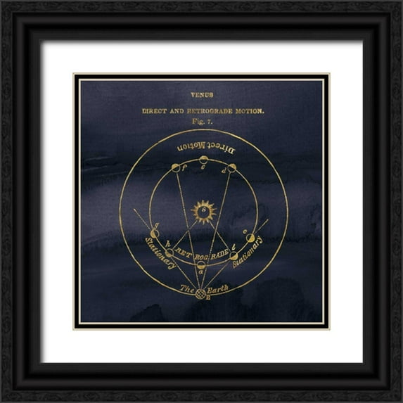 Wild Apple Portfolio 26x26 Black Ornate Wood Framed with Double Matting Museum Art Print Titled - Geography of the Heavens IX Blue Gold