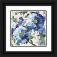 thumbnail image 1 of Wild Apple Portfolio 26x26 Black Ornate Wood Framed with Double Matting Museum Art Print Titled - Indigo Floral Gallery, 1 of 4