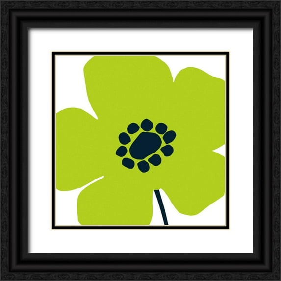 Wild Apple Portfolio 26x26 Black Ornate Wood Framed with Double Matting Museum Art Print Titled - Pop Art Floral IV