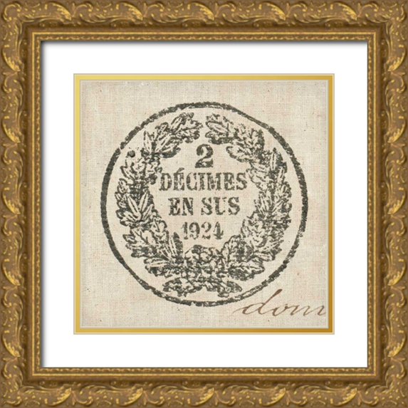 Wild Apple Portfolio 26x26 Gold Ornate Wood Framed with Double Matting Museum Art Print Titled - Letter Crest II