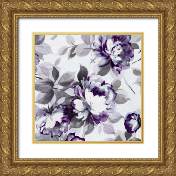 Wild Apple Portfolio 26x26 Gold Ornate Wood Framed with Double Matting Museum Art Print Titled - Scent of Roses Plum II