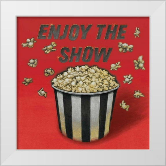 Wild Apple Portfolio 26x26 White Modern Wood Framed Museum Art Print Titled - Enjoy the Show Red
