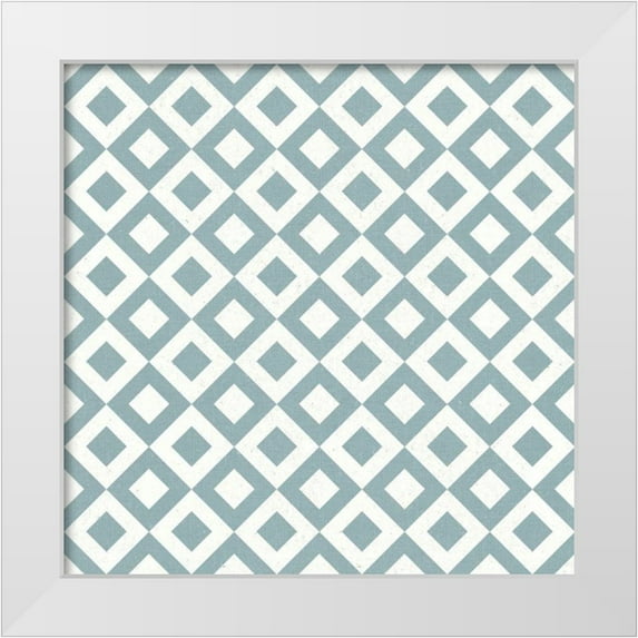 Wild Apple Portfolio 26x26 White Modern Wood Framed Museum Art Print Titled - Flowers on White Contemporary Bright Pattern VA