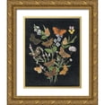 thumbnail image 1 of Wild Apple Portfolio 26x32 Gold Ornate Wood Framed with Double Matting Museum Art Print Titled - Butterfly Bouquet on Black I, 1 of 4