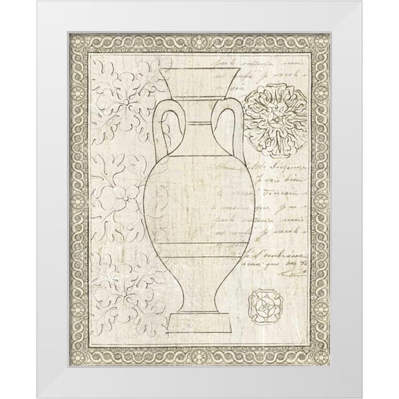 Wild Apple Portfolio 26x32 White Modern Wood Framed Museum Art Print Titled - Restoration Period Urn II