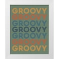 thumbnail image 1 of Wild Apple Portfolio 26x32 White Modern Wood Framed Museum Art Print Titled - Retro Words I Green, 1 of 4