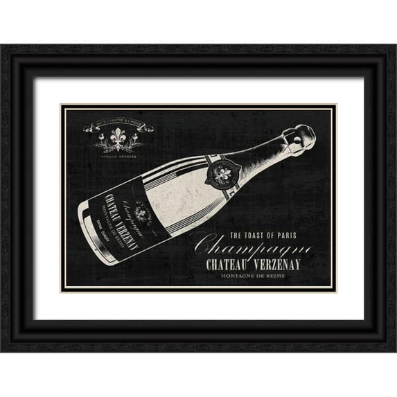 Wild Apple Portfolio 32x23 Black Ornate Wood Framed with Double Matting Museum Art Print Titled - The Toast of Paris