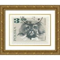 thumbnail image 1 of Wild Apple Portfolio 32x25 Gold Ornate Wood Framed with Double Matting Museum Art Print Titled - Poland Stamp III on White, 1 of 4