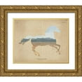 thumbnail image 1 of Wild Apple Portfolio 32x26 Gold Ornate Wood Framed with Double Matting Museum Art Print Titled - American Southwest Horse Distressed, 1 of 4