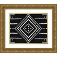 thumbnail image 1 of Wild Apple Portfolio 32x26 Gold Ornate Wood Framed with Double Matting Museum Art Print Titled - Daisy Dots Tile VI Black, 1 of 4