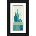thumbnail image 1 of Wild Apple Portfolio 8x14 Black Ornate Wood Framed with Double Matting Museum Art Print Titled - Blue Spice Stripe Panel II, 1 of 4