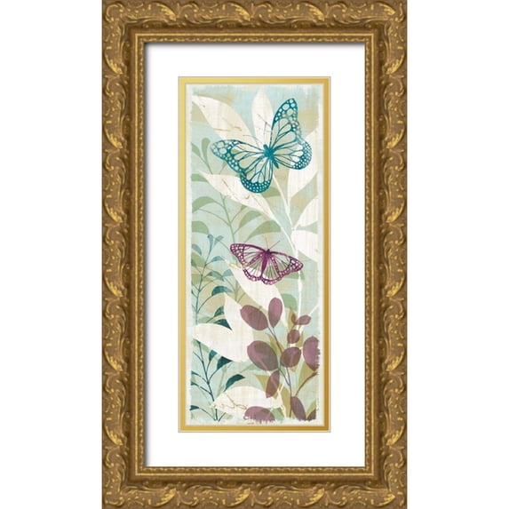 Wild Apple Portfolio 8x14 Gold Ornate Wood Framed with Double Matting Museum Art Print Titled - Fluttering Panel II