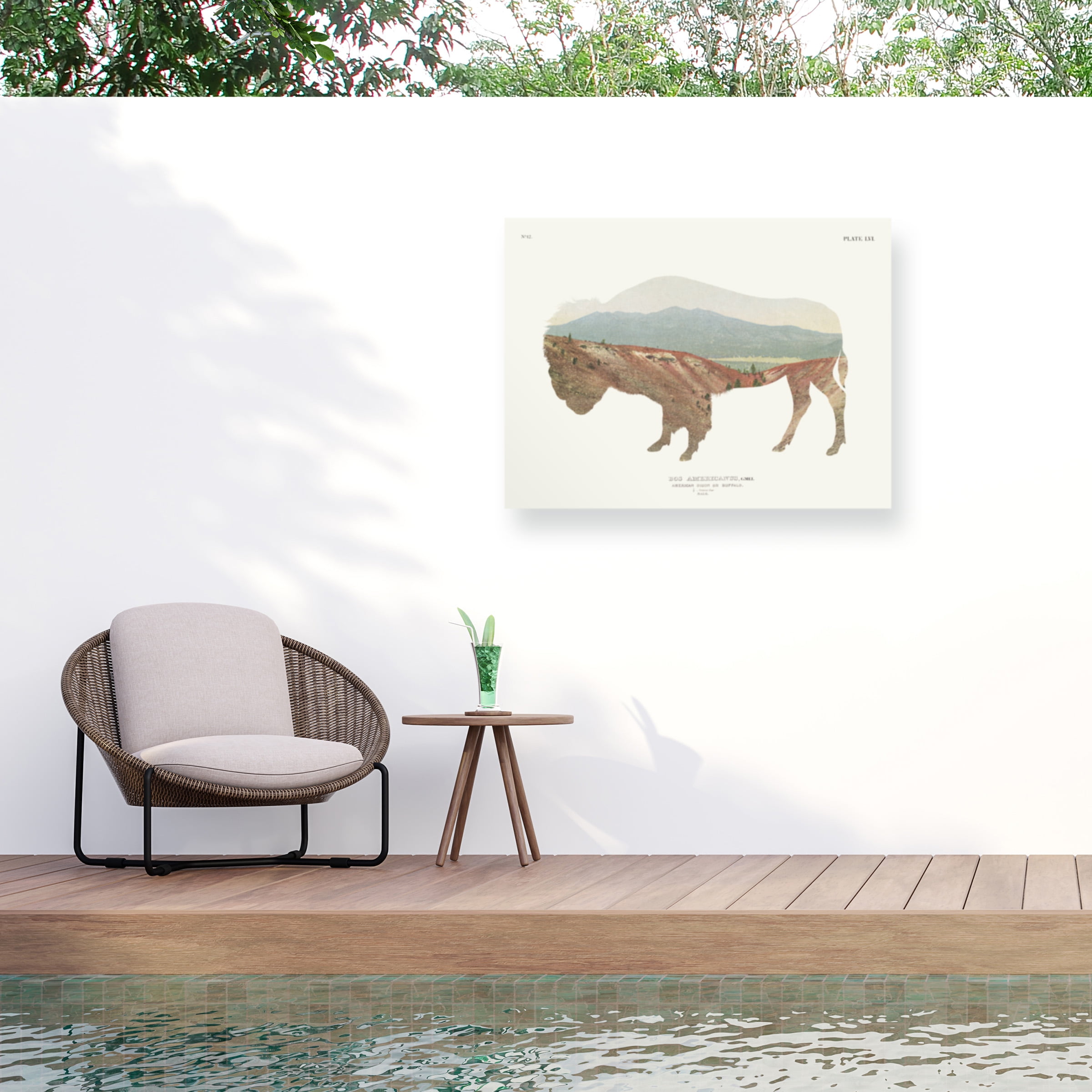 14x19 Beige and Brown Weather Treated Wood Framed Canvas Print