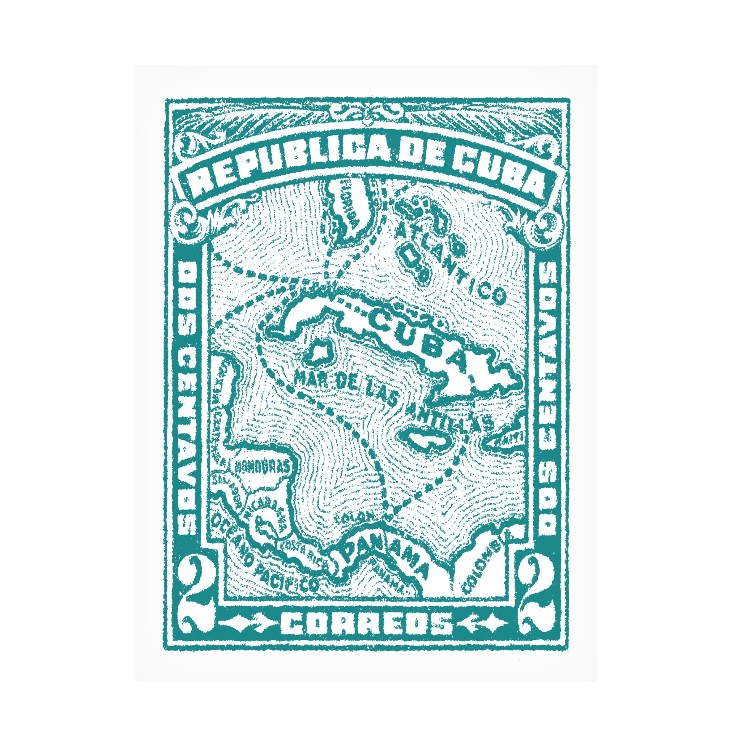 Wild Apple Portfolio 'Cuba Stamp XIII Bright' Canvas Art