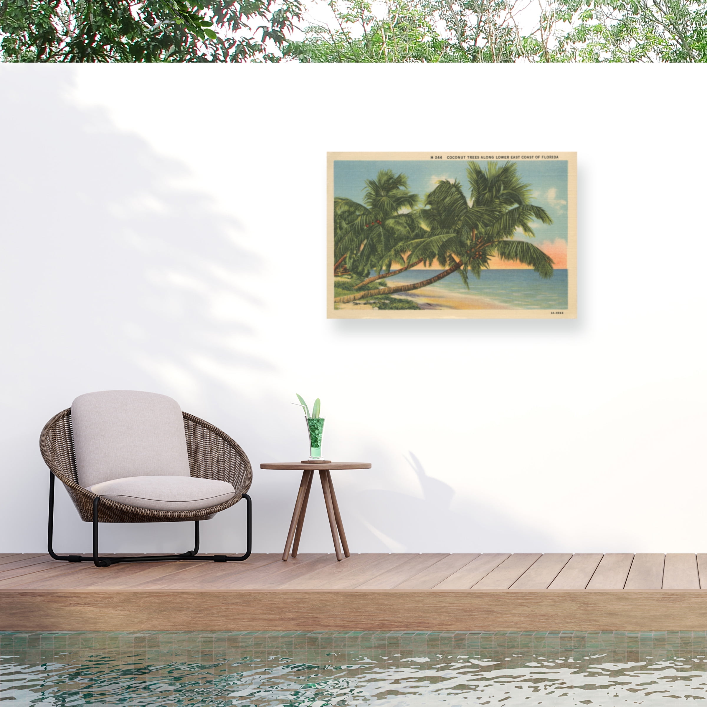 Vintage Florida Beach Landscape All-Weather Canvas Print