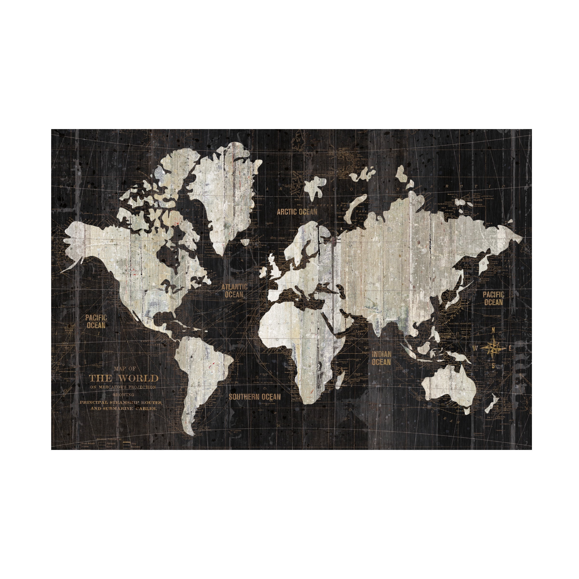Wild Apple Portfolio 'Old World Map Black' Canvas Art