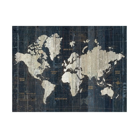 Wild Apple Portfolio 'Old World Map Blue v2' Canvas Art