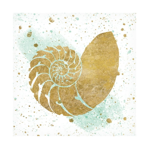 Wild Apple Portfolio 'Silver Sea Life Aqua Shell' Canvas Art