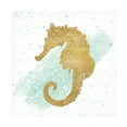 thumbnail image 1 of Wild Apple Portfolio 'Silver Sea Life Seahorse no Gold Splatter' Canvas Art, 1 of 4