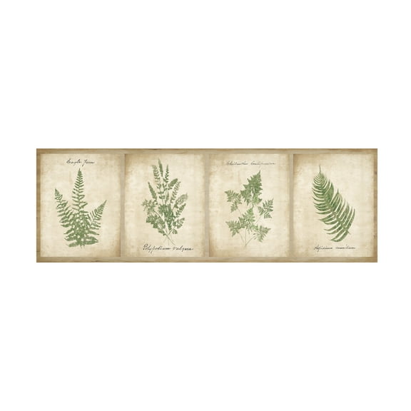 Wild Apple Portfolio 'Vintage Ferns 4 Image Panel' Canvas Art