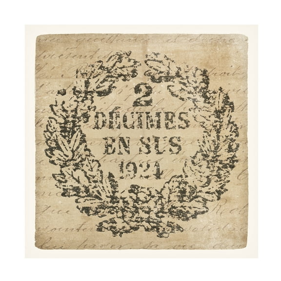 Wild Apple Portfolio 'Vintage Letter Crest II Antique Border v2' Canvas Art