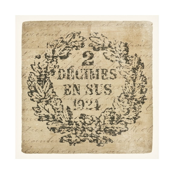 Wild Apple Portfolio 'Vintage Letter Crest II Antique Border v2' Canvas Art