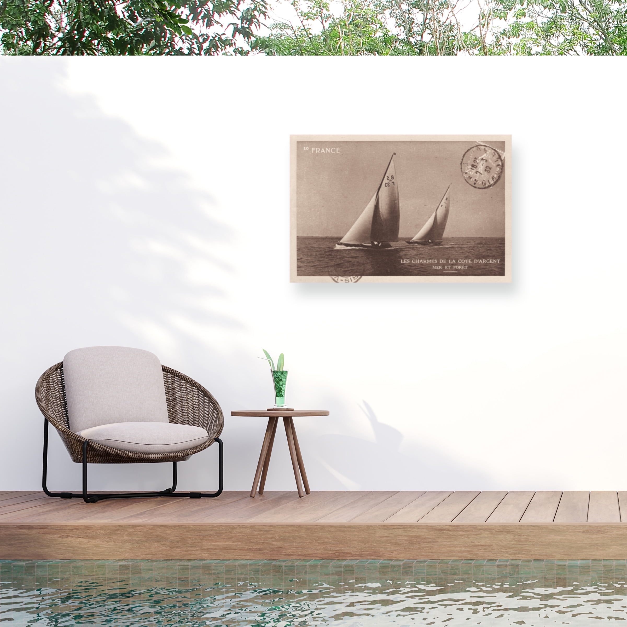 Wild Apple Portfolio 'Vintage Sailing I Sepia' Outdoor Canvas 16x22