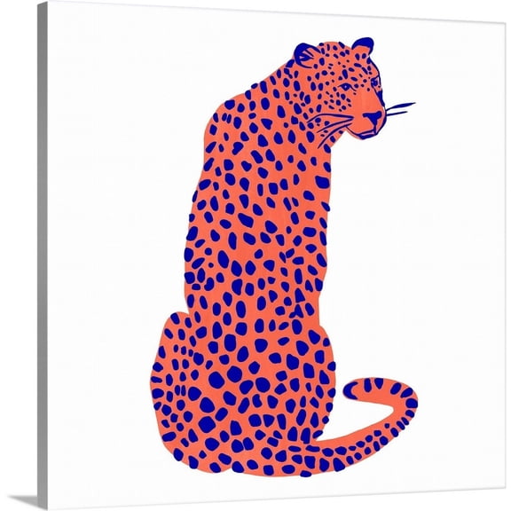 Great Big Canvas "Bright Leopard II" by Emma Scarvey Pink White Bohemian Wrapped Canvas Print Wall Artwork