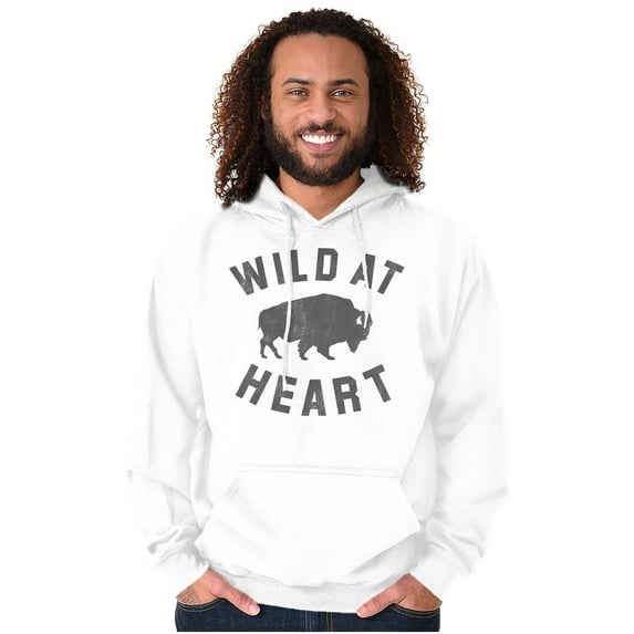 Wild At Heart Buffalo Inspirational Hoodie Sweatshirt Women Men Brisco Brands L