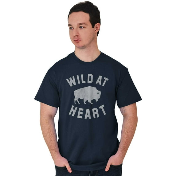 Wild At Heart Buffalo Inspirational Men's Graphic T Shirt Tees Brisco Brands S