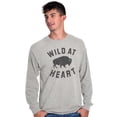 thumbnail image 1 of Wild At Heart Buffalo Inspirational Plus Size Long Sleeve Graphic Tee Shirt Brisco Brands 2X, 1 of 5