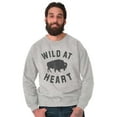 thumbnail image 1 of Wild At Heart Buffalo Inspirational Unisex Plus Fleece Graphic Sweatshirt Brisco Brands 4X, 1 of 5