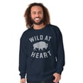 thumbnail image 1 of Wild At Heart Buffalo Inspirational Unisex Plus Fleece Graphic Sweatshirt Brisco Brands 5X, 1 of 5
