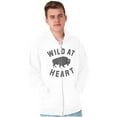 thumbnail image 1 of Wild At Heart Buffalo Inspirational Unisex Fleece Graphic Zip Up Hoodie Brisco Brands 3X, 1 of 5