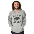thumbnail image 1 of Wild At Heart Buffalo Inspirational Zip Up Hoodie Men's Women's Brisco Brands L, 1 of 6