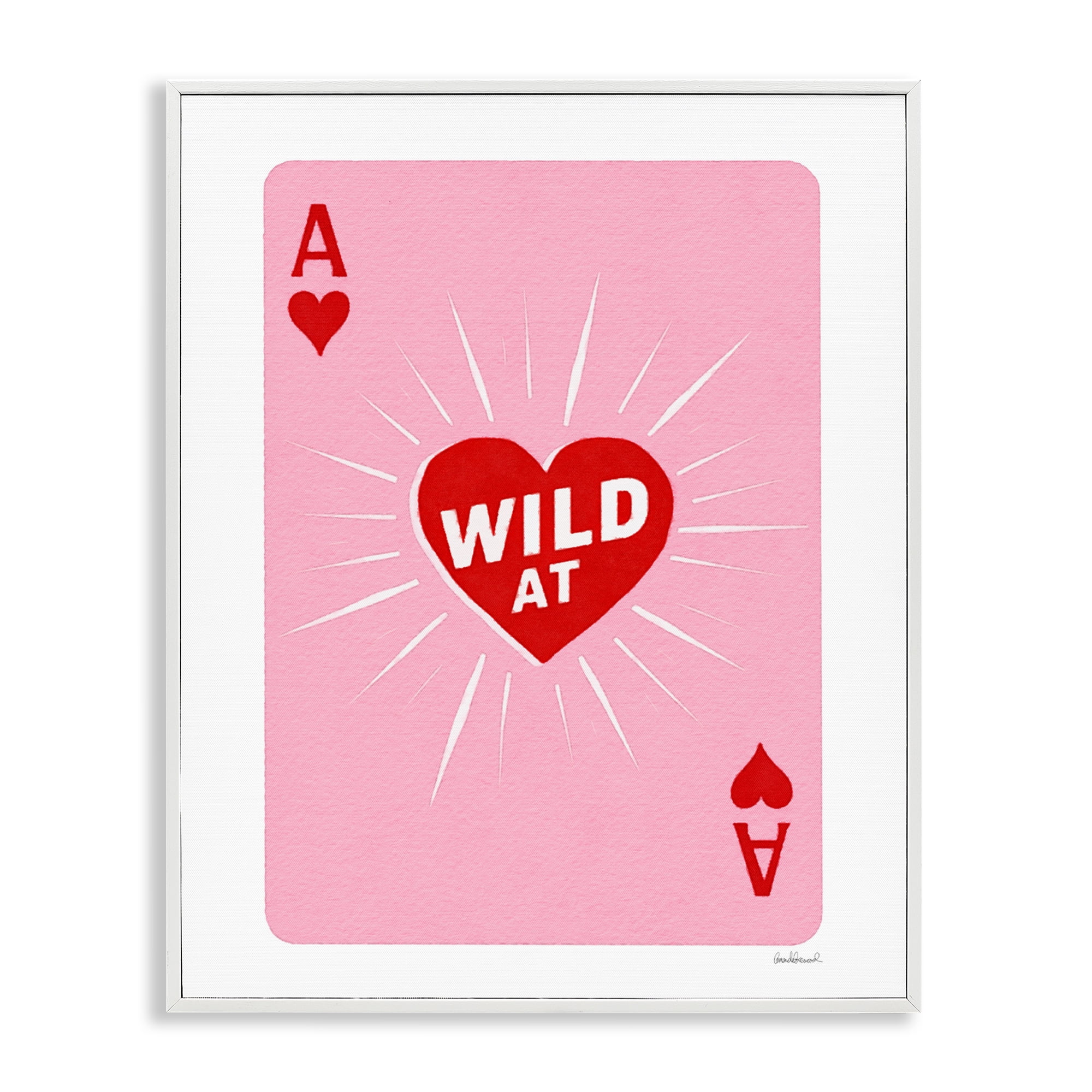 Wild At Heart Card White Framed Giclee Art, design by Amanda Greenwood