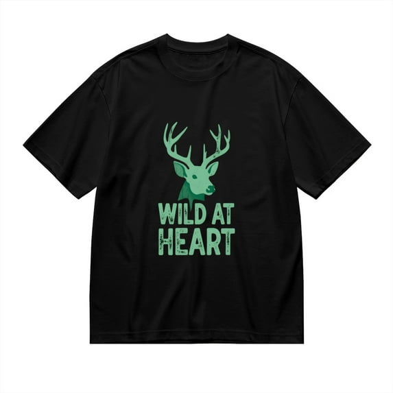 Wild At Heart, Deer Print, T Shirt for Men, Vintage Graphic Tees Men, 23807076,3XL