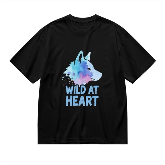 Wild At Heart, Wolf Print, T Shirt for Men, Vintage Graphic Tees Men, 23807061,XXL