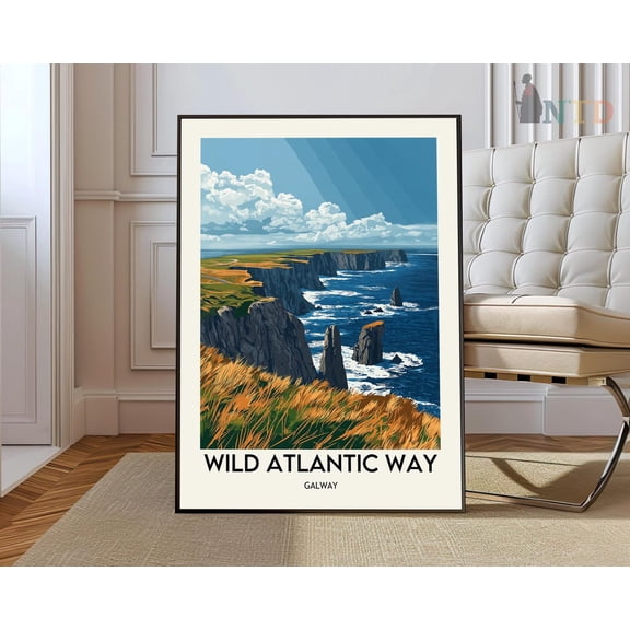 Wild Atlantic Way Ireland Coast Poster, Unframed Paper Poster 8x10in