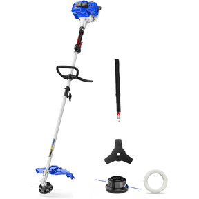 Wild Badger Power Gen2 26cc Gas Powered String Trimmer 3-in-1 Weed Wacker/Edger 17" with 10" Brush Cutter, Extra Trimmer Line Included, Full Crank Engine, Shoulder Strap