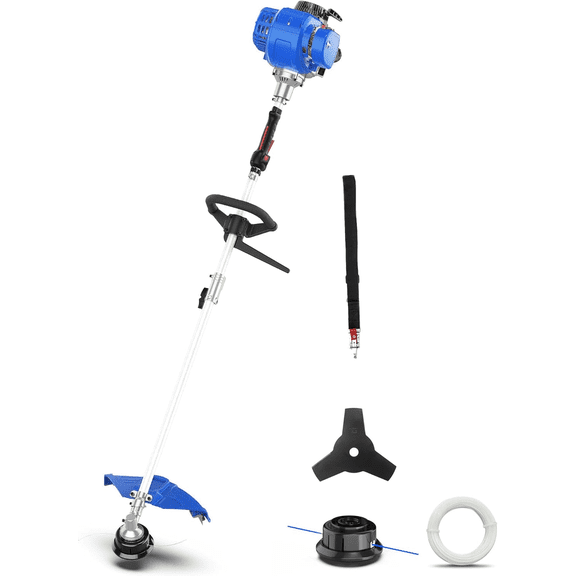 Wild Badger Power Gen2 31cc 4-Cycle Gas Powered Weed Wacker, 2-in-1 String Trimmer & Brush Cutter, No Mixing Required, Extra Trimmer Line Included, Straight Shaft with Shoulder Harness