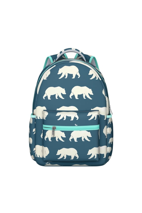Wild Bear Design Student’s Backpack Waterproof, Scratch-Resistant, Adjustable Shoulder Straps, Artistic Bear Print Pattern, Multifunctional School Bag for Daily Use and Outdoors