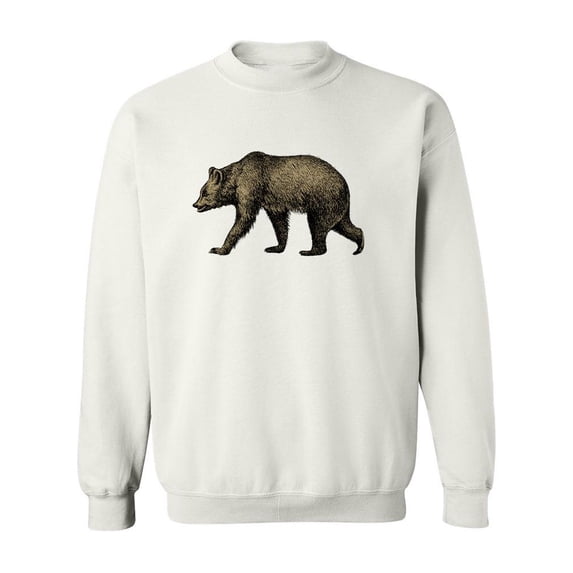 Wild Bear Drawing Sweatshirt Men -Image by Shutterstock, Male Large