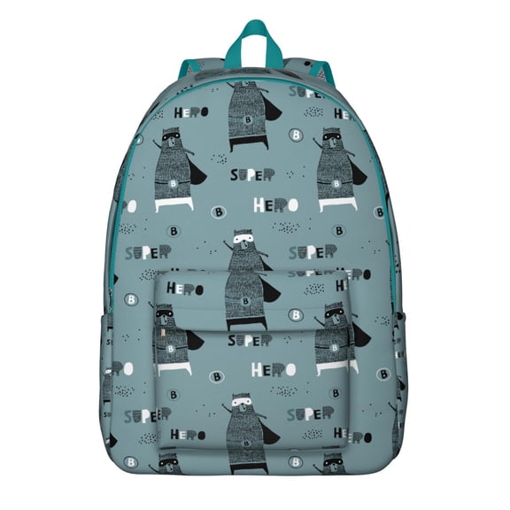 Wild Bear Print Laptop Backpack for Students, Lightweight and Durable School Bag with Cute Hunting and Forest Design