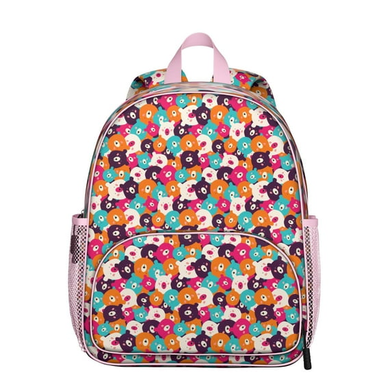 Wild Bear Student Backpack – Brown Polar Bear Cartoon Print With Winter Forest Hunting Pattern