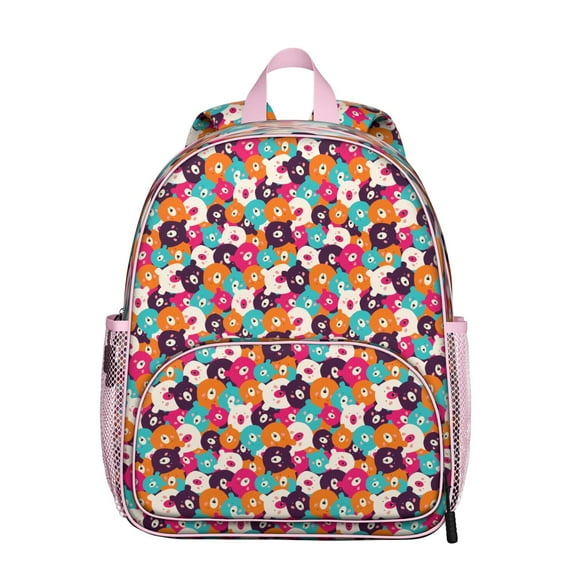 Wild Bear Student Backpack – Brown Polar Bear Cartoon Print With Winter Forest Hunting Pattern