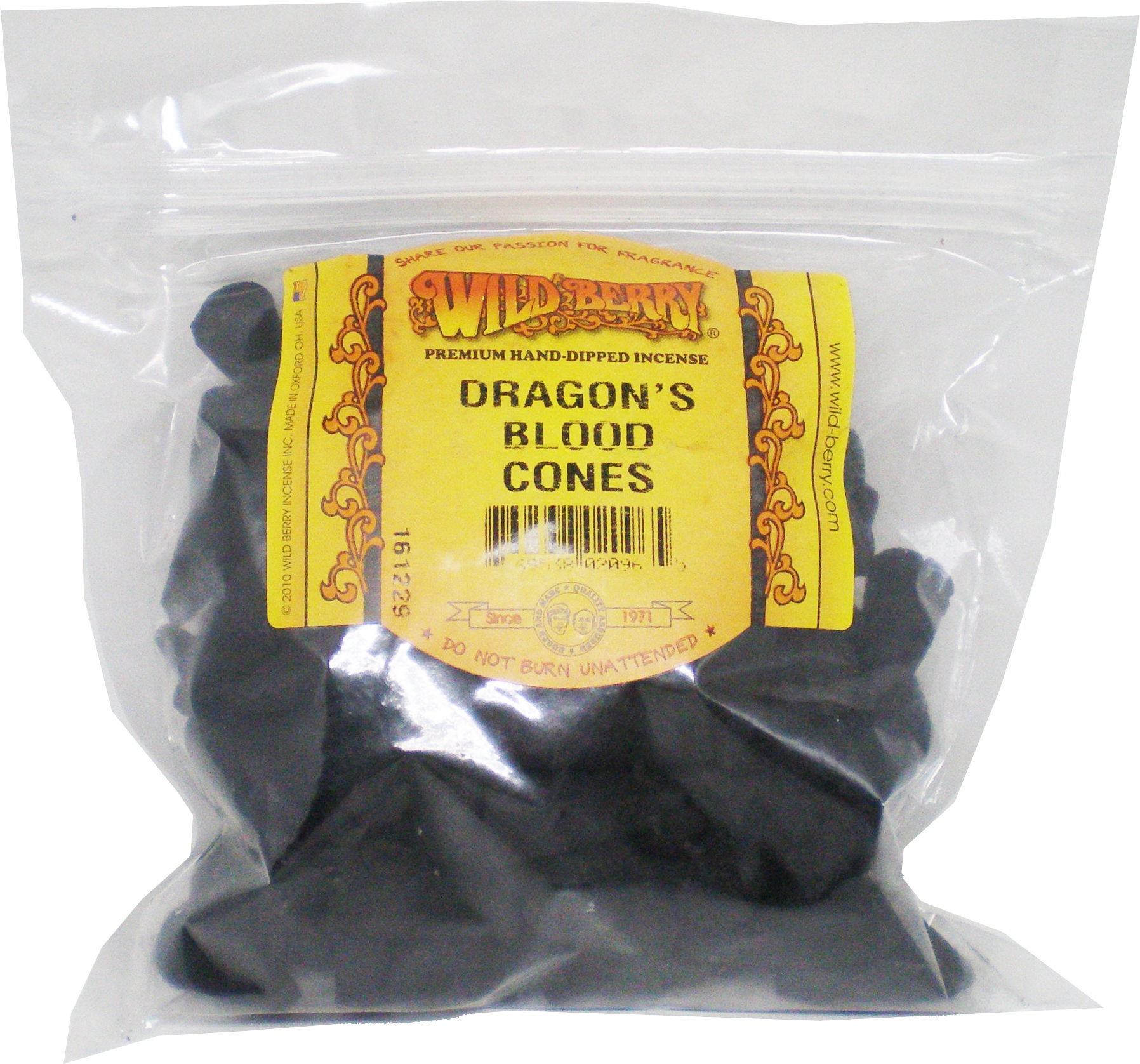 Wild Berry Dragon's Blood Incense Cones [100 Cones Per Bag - Black]