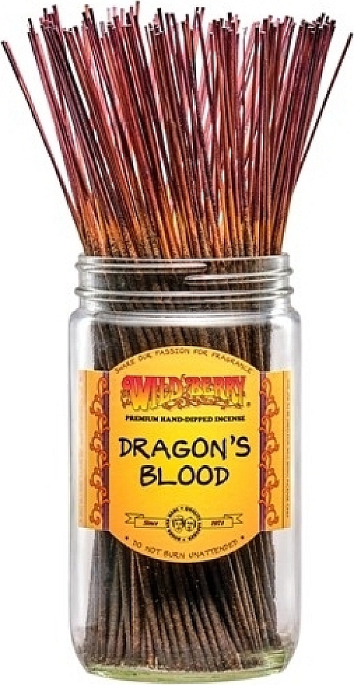 Wild Berry Dragon's Blood Incense Stick Bundle [100 Sticks Per Pack - Brown - 10.5"]